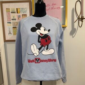 Walt Disney World Mickey Mouse Sweatshirt Adult Large Light Blue Heavyweight